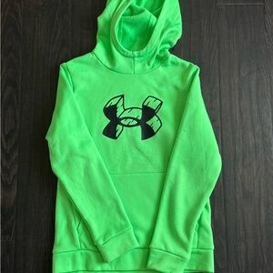 Under Armour Bright Green Fleece Hoodie - Boys M (10/12)
